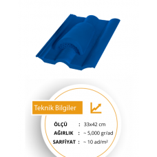 Açık Mavi Beton Kiremit Havalandırma Açık Mavi Beton Kiremit Havalandırma